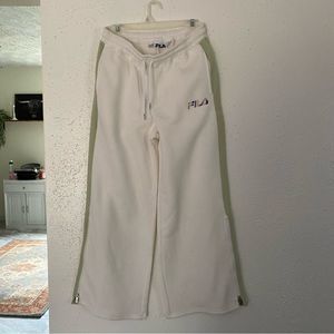 FILA | white | pea stripe | wide leg | like new | medium